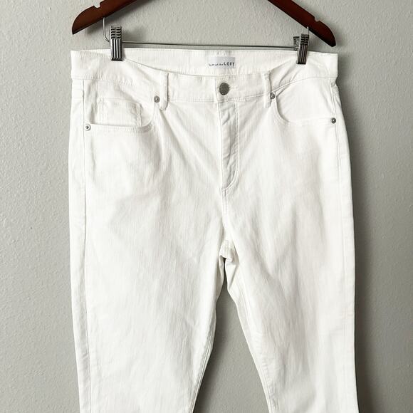 LOFT White Skinny Jeans‎ women’s size 14/32 high rise five pocket - Picture 3 of 10